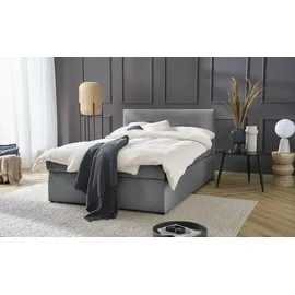 deinbett Boxspringbett mit Matratze und Topper H3 Duke ¦ grau ¦ Maße (cm): B: 147 H: 104