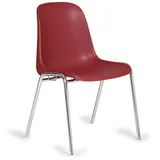 Esszimmerstuhl aus Kunststoff ELENA, rot, Chromfüße