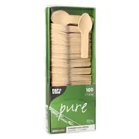 Papstar Fingerfood Löffel, Holz "pure" 7,6 cm