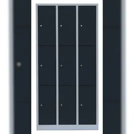 Steelboxx Schließfachschrank 9 Fächer Stahl 180x88,5x50 cm grau/anthrazit
