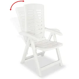 vidaXL Verstellbare Gartenstühle 65,2 x 95,1 x 27,3 cm weiß 2 St.