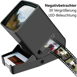Somikon Mobiler Dia- & Negativ-Betrachter mit LED-Beleuchtung, 3x Vergrößerung