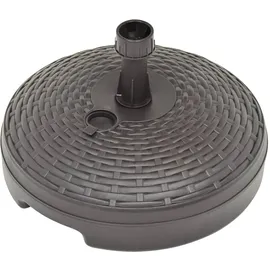 vidaXL Sonnenschirmständer Sand/Wasser 20 L Braun Kunststoff Rattan