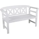 Garden Pleasure Gartenbank Vancouver weiß Holz 128,0 cm