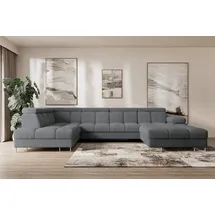 altdecor Ecksofa COMA U Cord 3-Sitzer Dunkelgrau