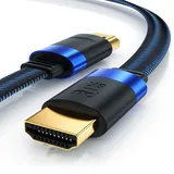 Primewire 8k HDMI Kabel 2.1 Flachbandkabel Ultra High Speed II Ethernet, 8K UHD II, 3D TV, HDR10+ 120 Hz mit DSC, 7680 x 4320, Verlegekabel