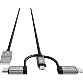 Varta USB-Kabel USB-A Stecker, USB-Micro-B Stecker, USB-C® Stecker, Apple Lightning Stecker 2.00 m 57937101111
