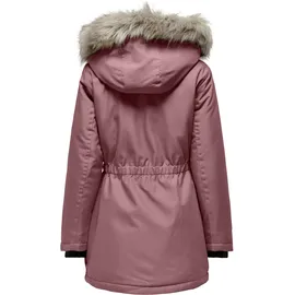 Only Parka "ONLIRIS FUR WINTER PARKA LIFE CC OTW", Damen, Gr. XS, braun (rose braun detail:nature fur), Web, Obermaterial: 100% Polyester, unifarben, regular fit taillenbedeckt, hoch geschlossener Ausschnitt, Bündchen, Jacken Parka, Kunstfaser