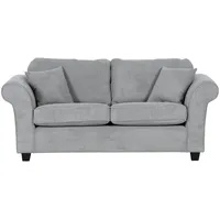 home24 2-Sitzer-Sofa, Hellgrau, Textil, Buche, massiv, Füllung: Polyester, 190x70x90 cm, Typenauswahl, Stoffauswahl, Rücken echt, Wohnzimmer, Sofas & Couches, Sofas, 2-Sitzer Sofas