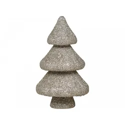 Chic Antique Dekofigur Weihnachtsbaum mit Glitzer, H9,5/Ø5 cm, champagner