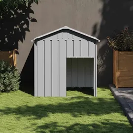 vidaXL Hundehütte mit Dach Anthrazit 117x103x123 cm Verzinkter Stahl