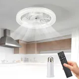 Deckenventilator Mit Beleuchtung, Geräuschloser Kronleuchter Mit Licht Und Fernbedienung, Deckenventilator Mit Licht (weiß)
