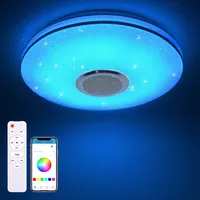 MILFECH 36W LED Deckenleuchte Dimmbar mit Bluetooth Lautsprecher, Fernbedienung