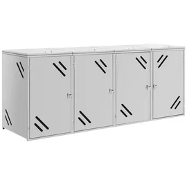 Uniprodo Mülltonnenbox 272 cm silberfarben