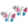 GALLAY Ohrstecker Schmetterling hellblau-pink Silber 925 7x8mm