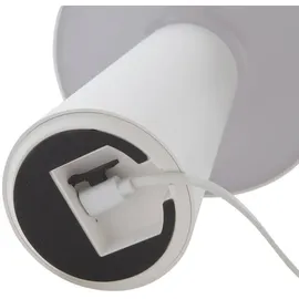 LINDBY LED-Akkutischleuchte Zyre, weiß, IP44, Touchdimmer weiß