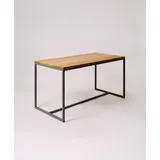 KAWENTSMANN Esstisch TALON Massivholztisch mit pulverbeschichtetem Stahlgestell (Tisch), aus massiver Eiche, mit Stahlgestell, Made in Germany, RAL-Farben grau 140 cm x 76 cm x 70 cm