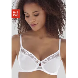 T-Shirt-BH VIVANCE, Damen, Gr. 80, Cup B, weiß, Spitze, Obermaterial: 86% Polyamid, 14% Elasthan, feminin, BHs, aus feinem Mesh-Material und Spitze in Kussmund-Optik, Dessous