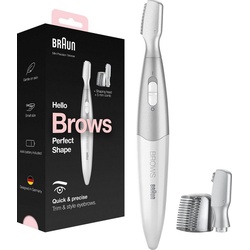 Braun Augenbrauentrimmer FG1106 Augenbrauen-Mini-Präzisionstrimmer, passt in jede Handtasche silberfarben|weiß