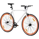 vidaXL Fahrrad mit Festem Gang Weiß und Orange 700c 59 cm