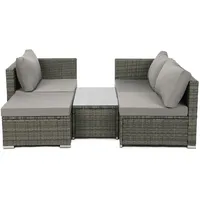 Svita Queens PolyRattan Lounge Sofa Garten Garnitur Lounge Gartenmöbel Rattan