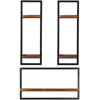 SIT Möbel Wandregal 60 x 25 x 110 cm Schwarz