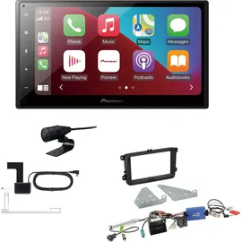 EHO Pioneer SPH-DA160DAB 2-DIN Autoradio CarPlay Android Auto Bluetooth DAB USB passend für Volkswagen VW T5 Transporter 2003-2015 runde Ecken, ...