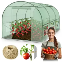Plonos Tunnel 2 × 3 m Stahl Grün PE-Folie 140 g/m2 6 m2