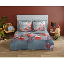 Muller Textil Sartre Blumen Grau 135 x 200 cm + 2 x 80 x 80 cm