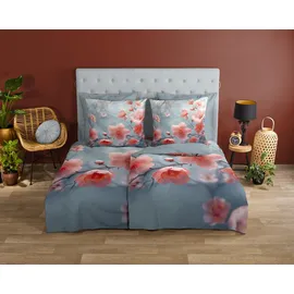 Muller Textil Sartre Blumen Grau 135 x 200 cm + 2 x 80 x 80 cm