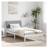 vidaXL Bettgestell 100 x 200 cm Weiß/Grau