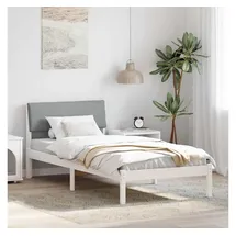 vidaXL Bettgestell 100 x 200 cm Weiß/Grau