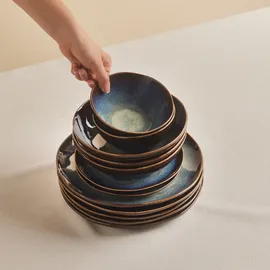 KARACA Leia Tafelservice 24-tlg. Blau/Braun