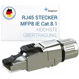 Telegärtner 100023089 RJ45-Steckverbinder CAT 8.1 100023089 Stecker Polzahl Sensoren 8P8C Metall 1 St.
