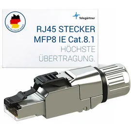 Telegärtner 100023089 RJ45-Steckverbinder CAT 8.1 100023089 Stecker Polzahl Sensoren 8P8C Metall 1 St.