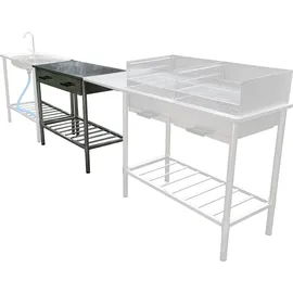 Westerholt Beistelltisch 100 x 50 cm Edelstahl Silber