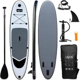 BURI Inflatable SUP-Board Aufblasbares Stand Up 3.2m Paddle Board Set SUP Paddel Pumpe Rucksack grau