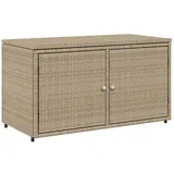 vidaXL Gartenschrank Beige 110x55x60,5 cm Poly Rattan