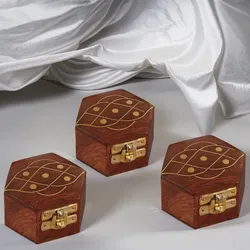 3er Set Schmuckkästchen aus Holz Delya