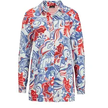 GOLDNER Hemdbluse Floralbedruckt Blau/Rot 19