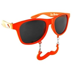 Sun Staches Kostüm Partybrille Classic orange, Lustige Brille mit Bart orange
