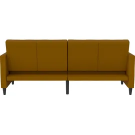 dorel home 3-Sitzer DOREL HOME "Celine", gelb (curry), B:203cm H:83cm T:83cm, Webstoff, 100% Polyester, Sofas, Rückenlehne 2-teilig und 3-fach verstellbar, Sitzhöhe 43 cm