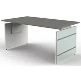 Schreibtisch Lugano Glas BxT 160x80cm grafit - Grau