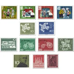 Briefmarken-Jahrgangssatz Deutschland 1961, postfrisch