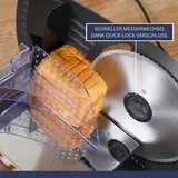 sommertal Allesschneider AS190 DUAL 200W Edelstahlmesser mit Wellenschliff und glatten Schliff, platzsparend, elektrische Schneidemaschine