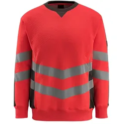 Warnschutz Sweatshirt "WIGTON" Safe Supreme UV-Schutz - L - rot/anthrazit