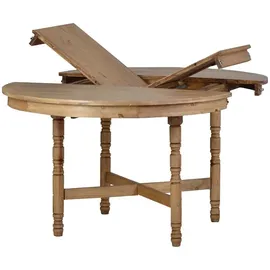 MiaMöbel Mexico Esstisch 120cm - rund, Ausziehbar Massivholz Pinie Mexiko Möbel Mexikanisch