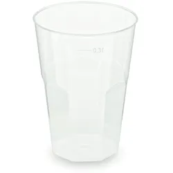 VEPATIM 30x Mehrwegbecher Cocktail transparent PP Eichstrich 0,3 l  O 8 cm