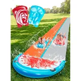 Wasserrutsche Kinder Erwachsene Wasser Rutsche 22,5ft Hai Sprinkler Garten