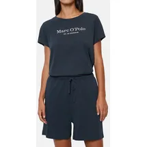 Marc O'Polo Pyjama Organic Cotton (Set, 2 tlg) Schlafanzug - Baumwolle - Atmungsaktiv - Mit Logo-Print auf der Brust blau XS (34)